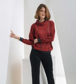 Pletenine_Spenko_zenska_moda_Pulover_Marlen_rdec Pulover Marlen